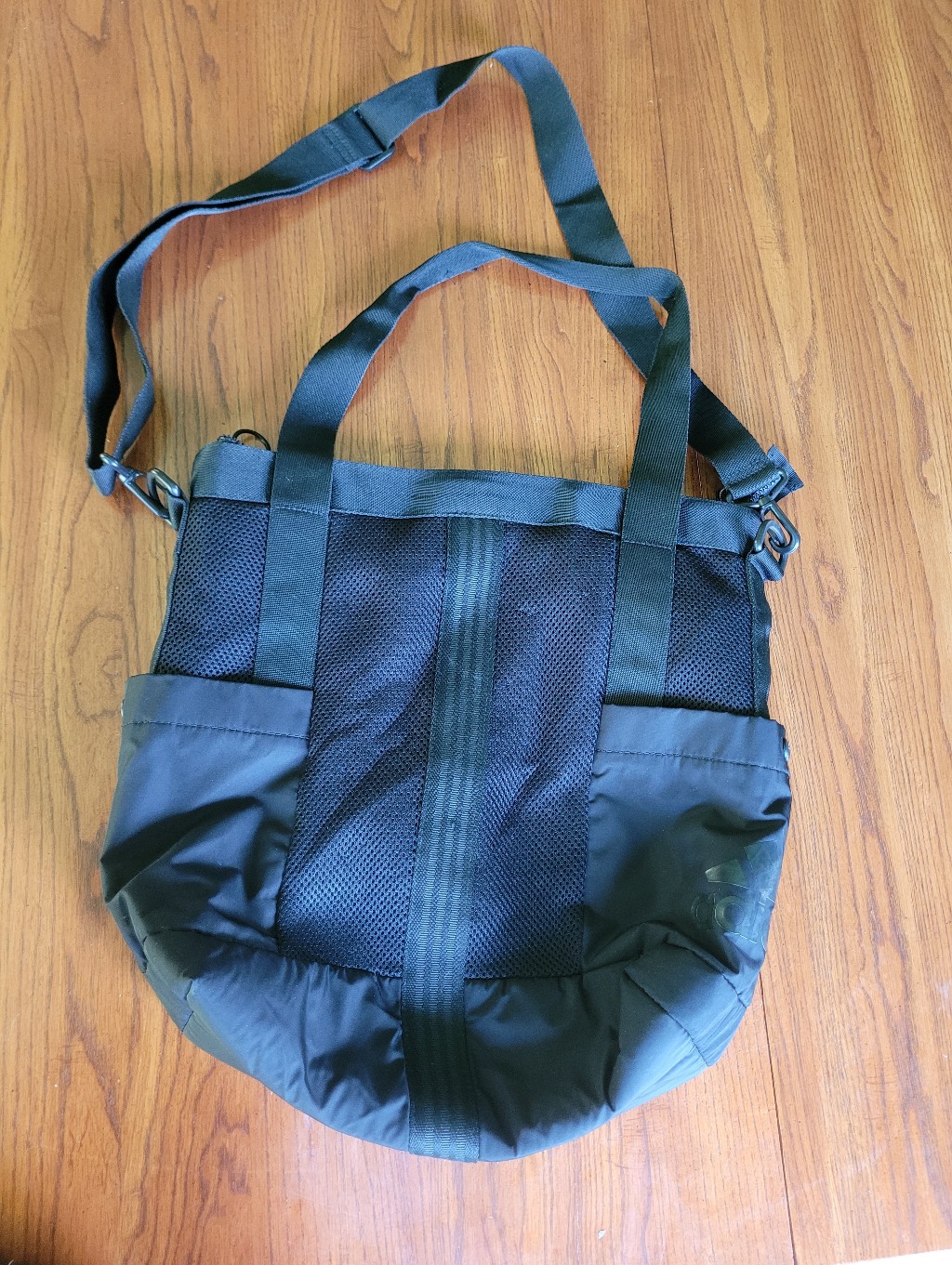 Adidas Black Tote Bag W/Crossbody Strap, Lightweight Gym,Travel & Everyday Carry